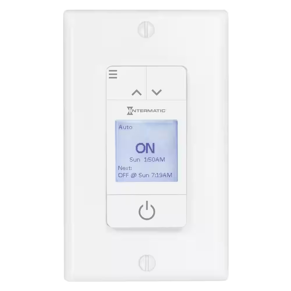 ASCEND Standard 15 Amp 7-Day Indoor Programmable In-Wall Timer with Auto DST and