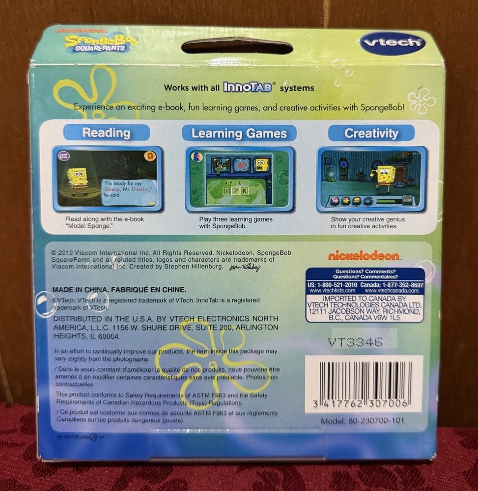 (IN) VTech SpongeBob SquarePants Busy Day Bikini Bottom Learn Software InnoTab