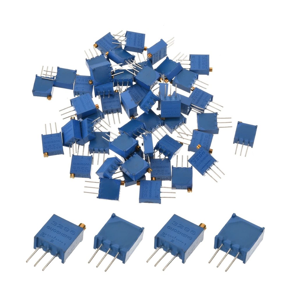 Fielect 50Pcs 10K Ohm Multiturn Trimmer Potentiometer Variable Resistor High ...