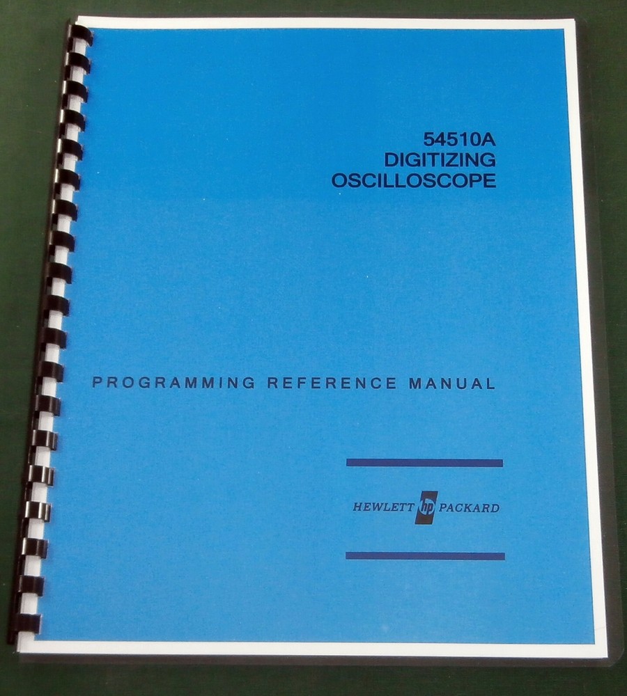 HP 54510A Programming Reference Manual: Comb Bound & Protective Covers