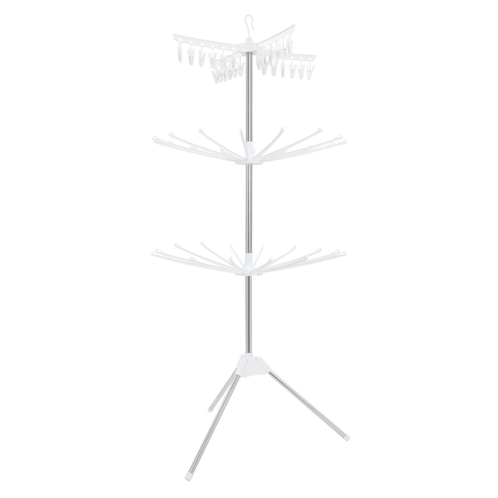 3-Tier Laundry Drying Rack Foldable Clothes Drying Rack Rotating Clothing Rack