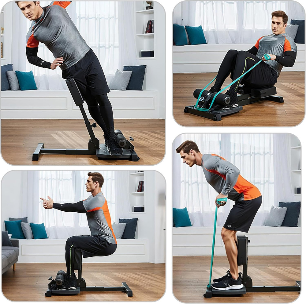 Sissy Squat Machine, Deluxe Multi-Function Deep Sissy Squat Bench Workout Statio