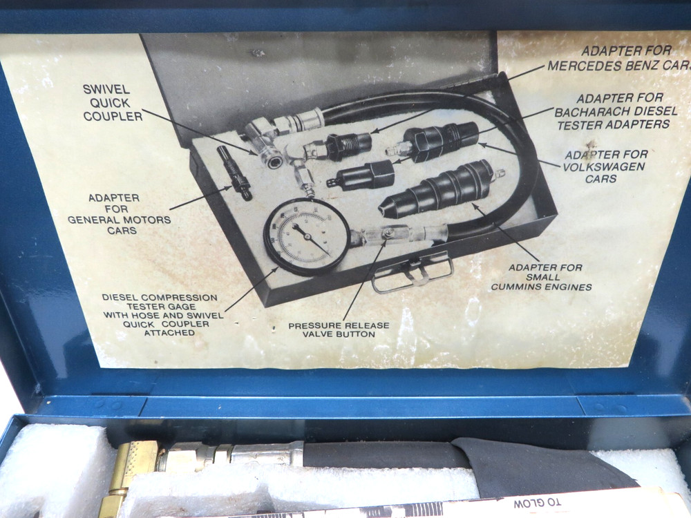 Diesel Compression Tester Set-Metal Case-Auto