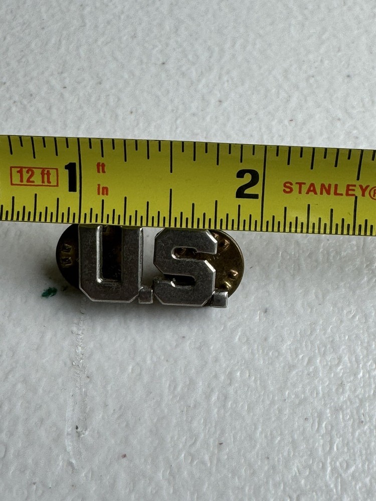 ORIGINAL WWII US ARMY OFFICER "US" SHIRT COLLAR INSIGNIA LOT Of 2