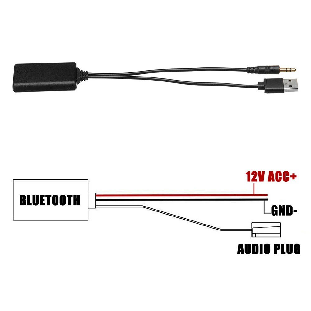 Wireless Bluetooth AUX Audio Receiver Adapter Car Universal Cable Music Player