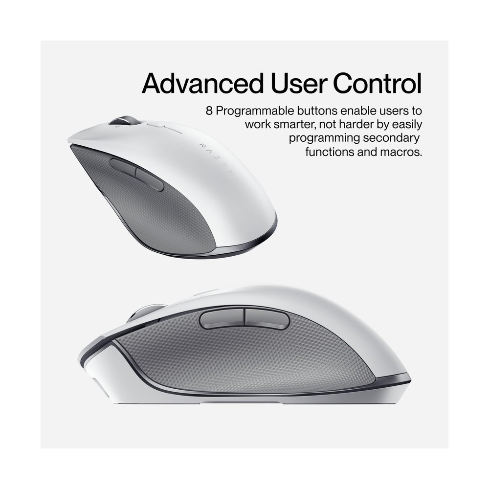 Humanscale Razer ProClick White Ergonomic Mouse, Wireless Bluetooth Compatibi...