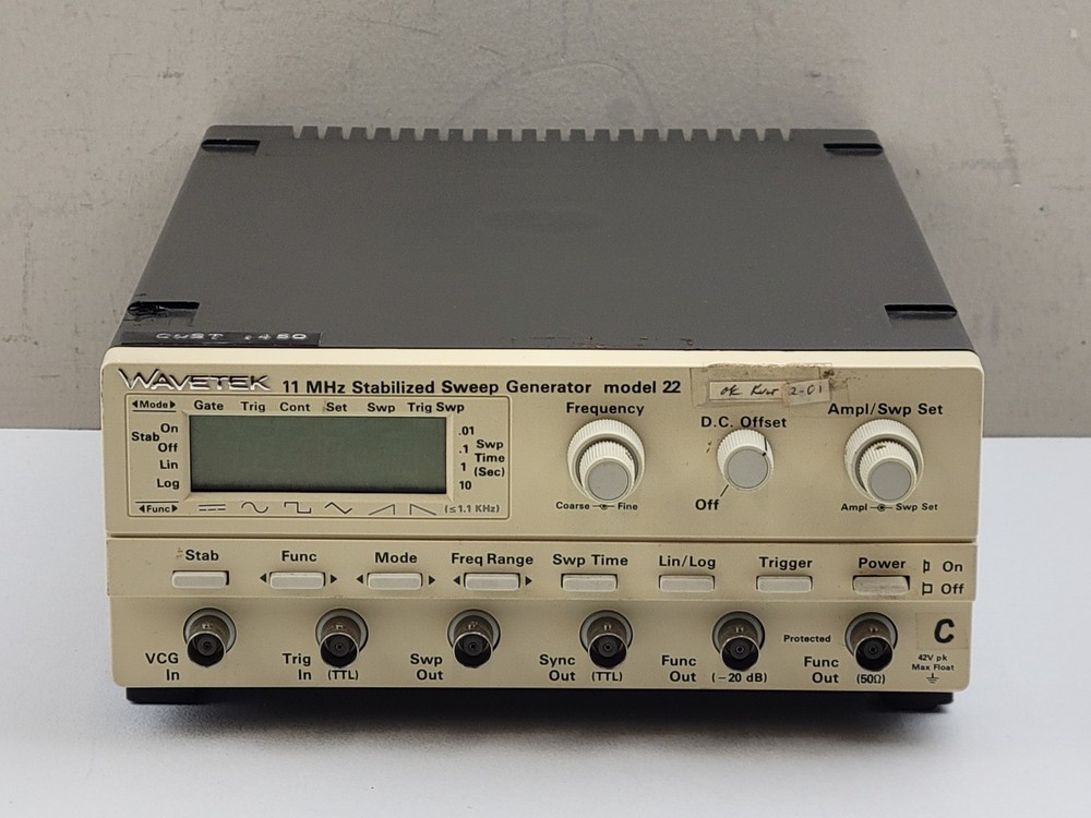 Wavetek Model 22 11MHz Stabilized Sweep Generator - Powers On - Display Issue?