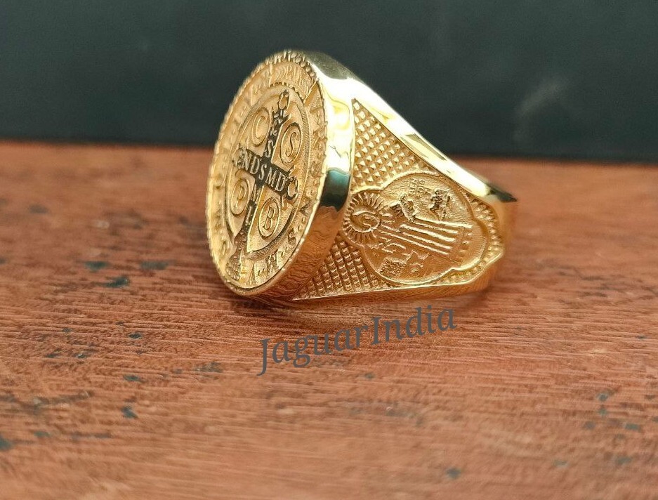 925 sterling silver saint benedict ring.