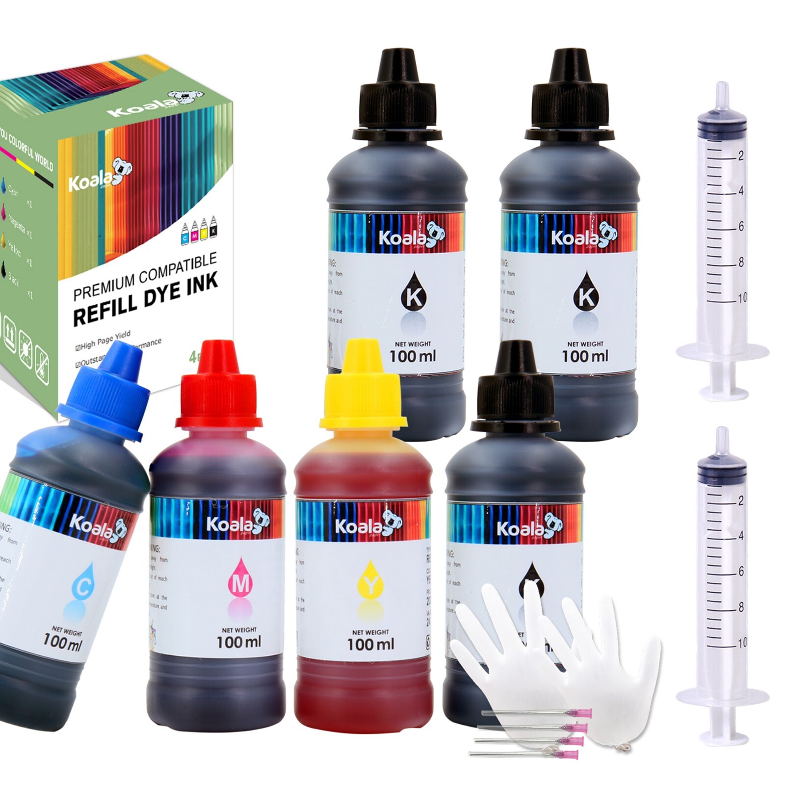 Bulk 600ML Koala Ink Refill Kits for All Inkjet Printers HP Canon Epson Brother