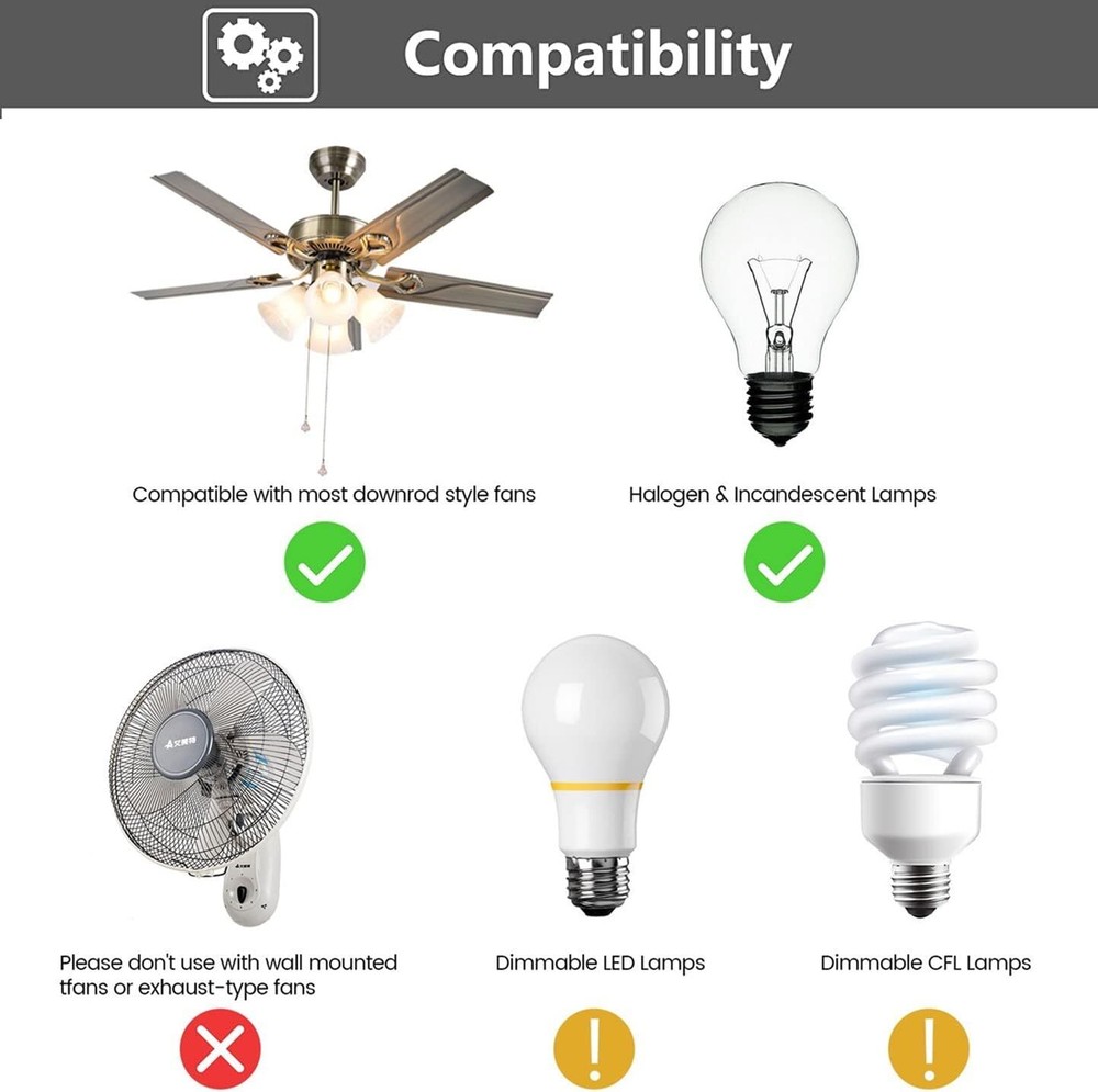 35T Ceiling Fan Remote Control Dimmer Replacement for Harbor Breeze Hampton