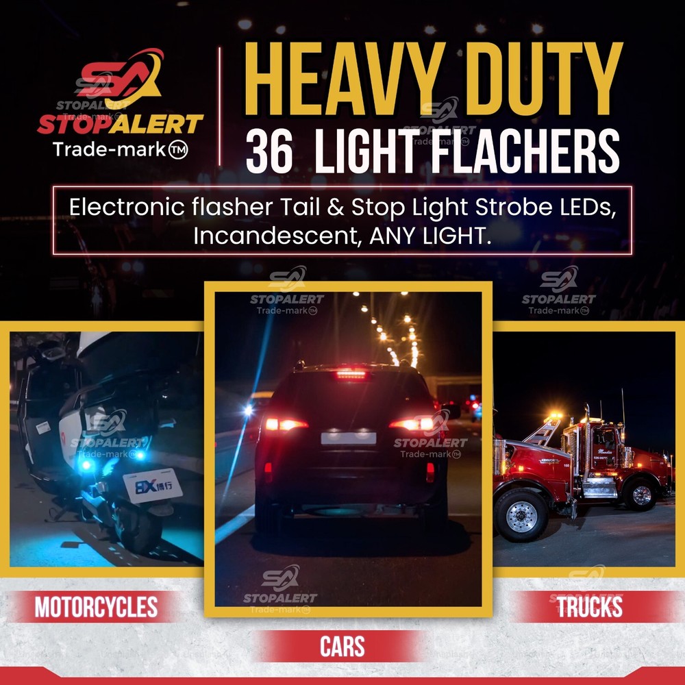 Alternating 36 Pattern Wave Wagger HEADLIGHTS Emergency Flashers LED WigWagger