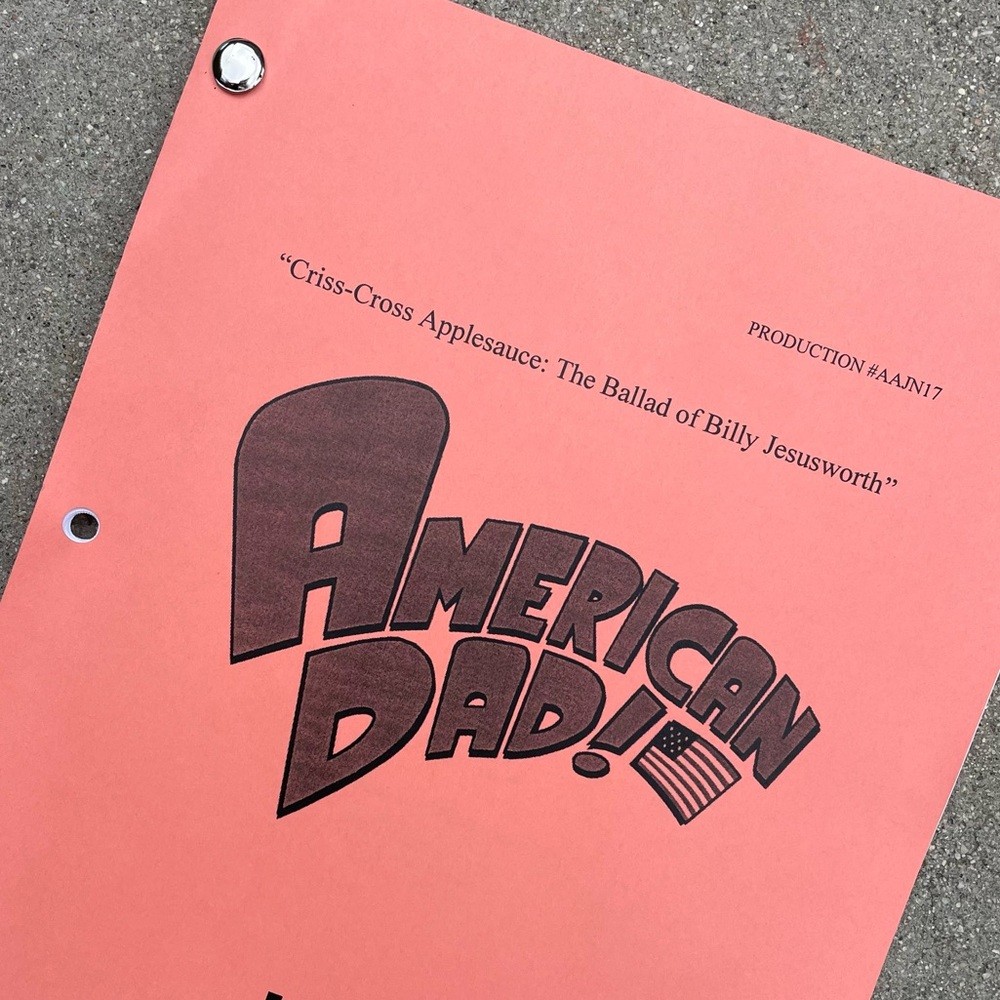 American Dad 2015 Original Production Used Table Draft Script Billy Jesusworth