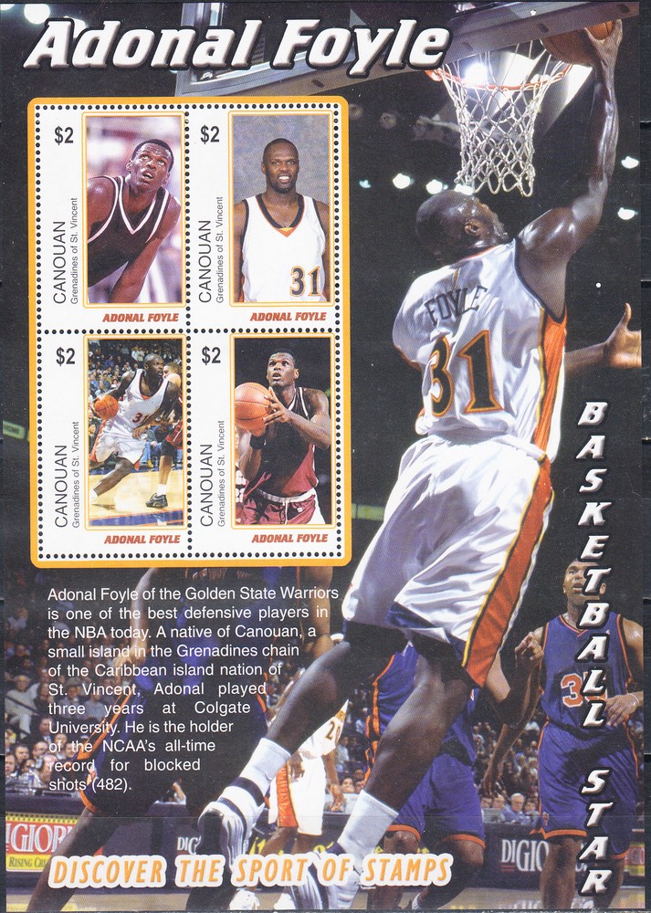 W SAINT-VINCENT CANOUAN Y2004 (2) ADONAL FOYLE MINI SHEET