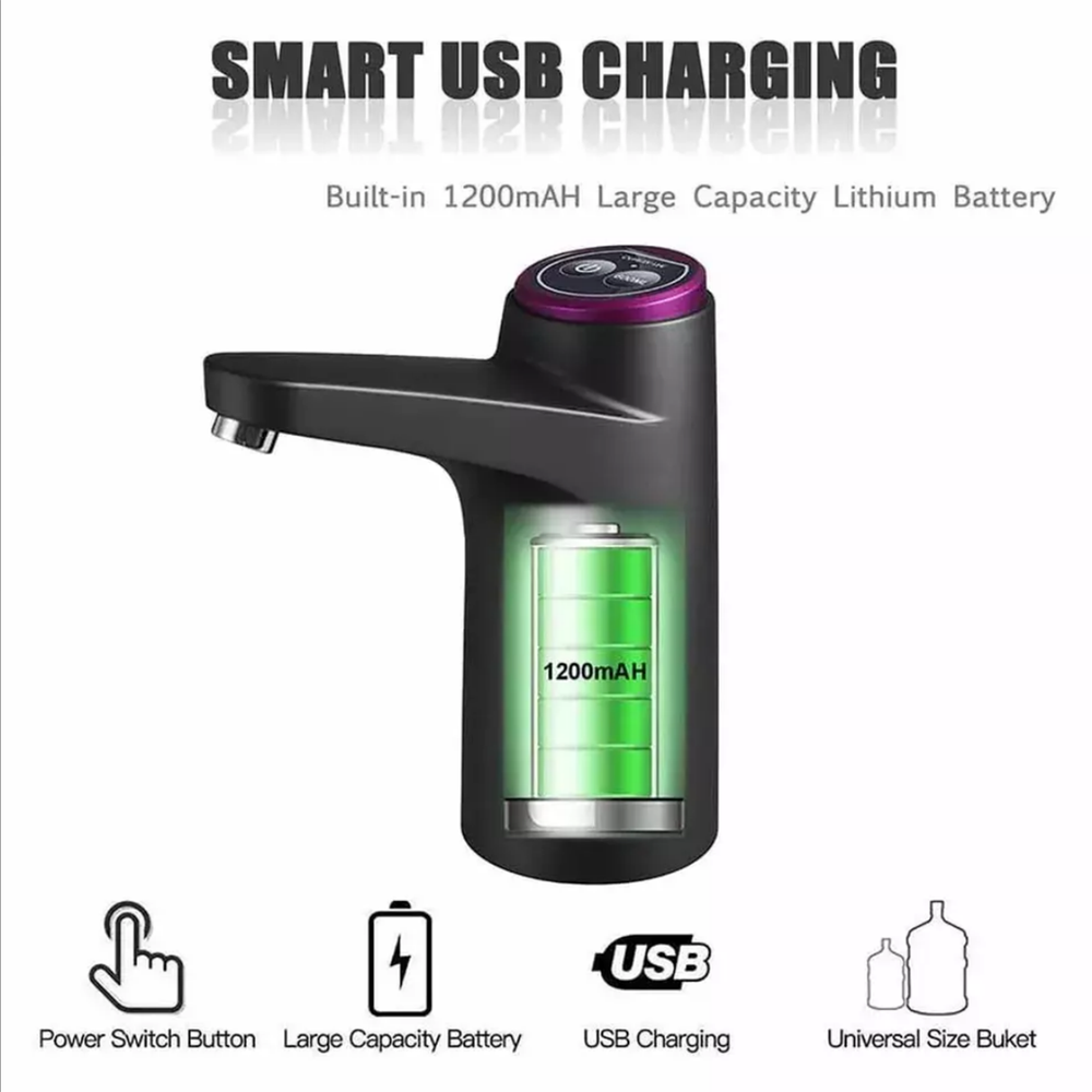 Water Bottle Switch Pump Electric Automatic Universal Jug Dispenser 5 Gallon USB