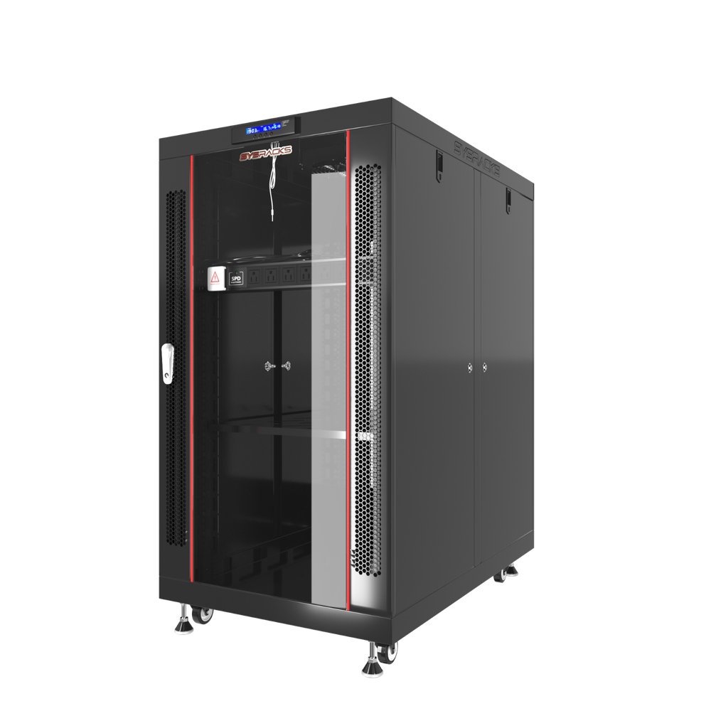 22U Server Rack Cabinet Premium Network Enclosure 35" Depth Data Cabinet wheels