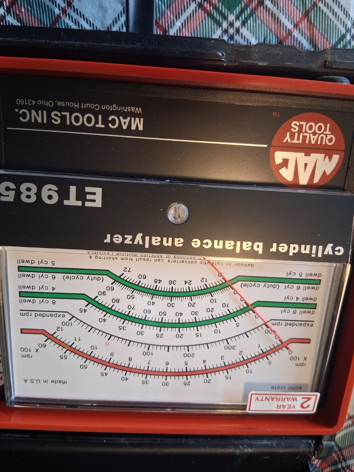 Mac Tools ET985 Cylinder Balance Analyzer. Tested And Working. Free Shipping.