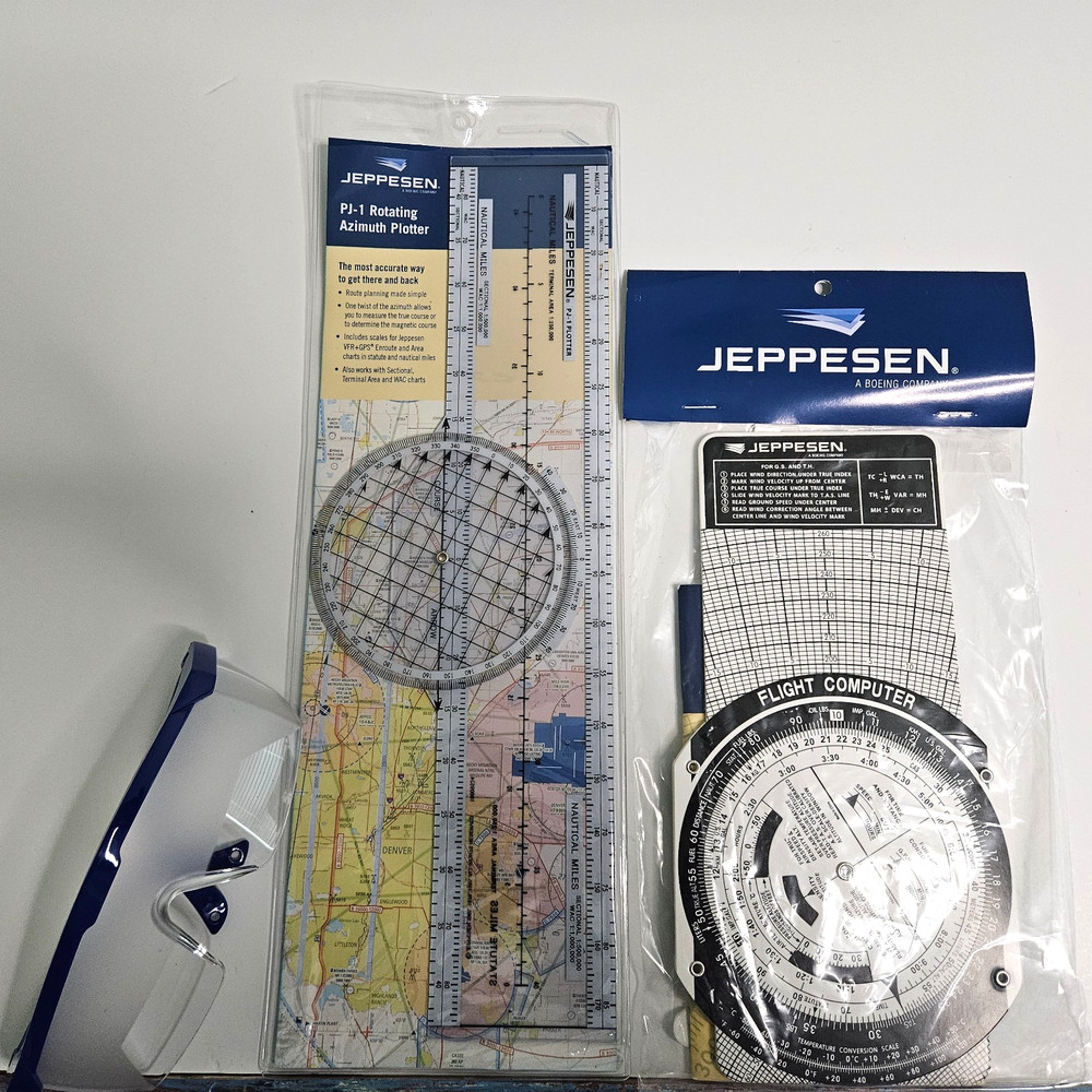 Jeppesen Graphic Computer, Rotating Plotter, Aviation Glasses Pilot Flight Gear