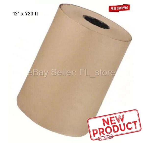 Brown Kraft Paper 12" x 720 Feet Roll 50 lbs Basis Weight Packaging Shipping