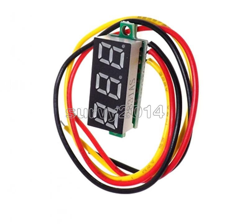 0.28" Red LED DC 0-100V 3Wires Digital Voltmeter Display Voltage Panel Meter NEW
