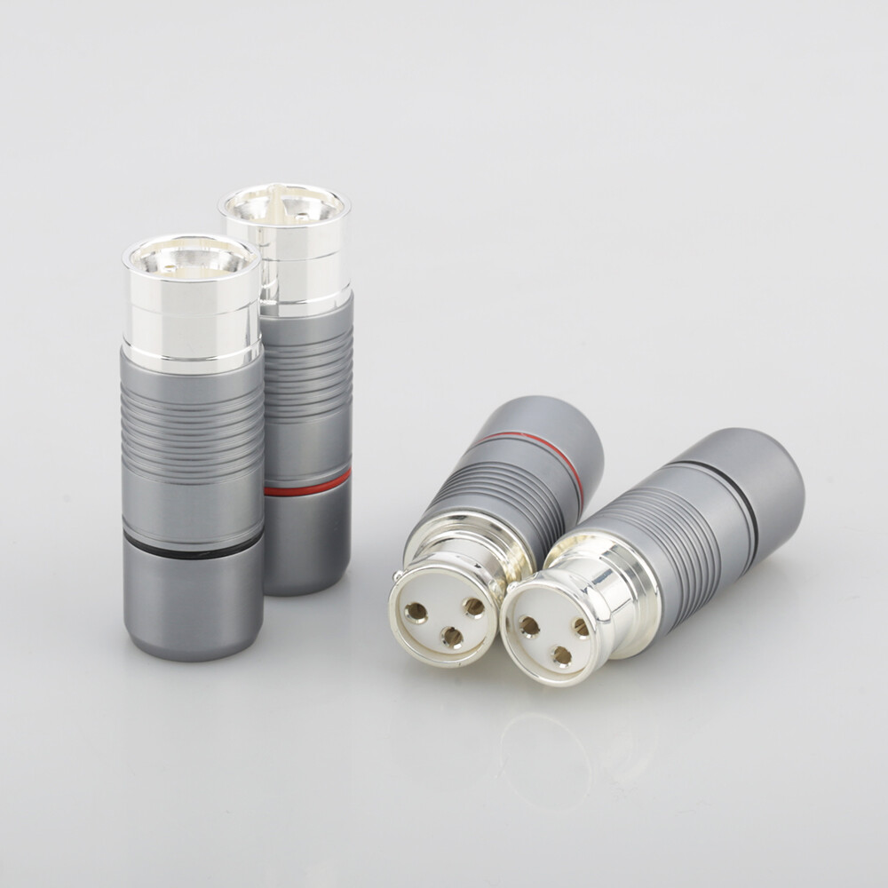 2/4PCS PTFE Insulator Silver Plated Balanced Audio Connector High-end XLR Plug