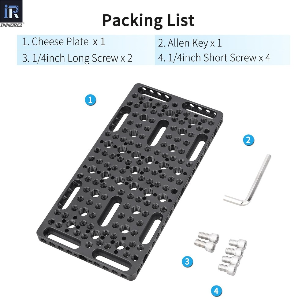 CP10 Multi-Functional Cheese Plate with 1/4" & 3/8" Threads ARRI Holes