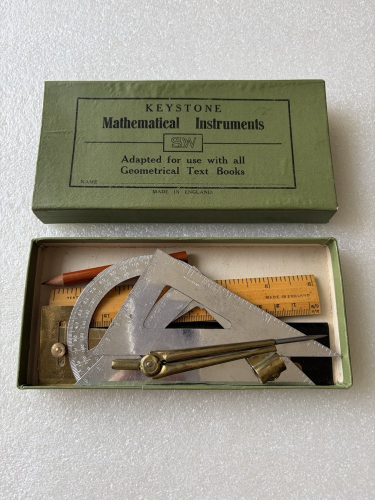 VTG Keystone Mathematical Instruments Set Made England Original Box Collectible