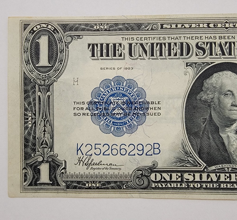 1923 $1 One Dollar Silver Certificate Note Horse Blanket Large Size Banknote