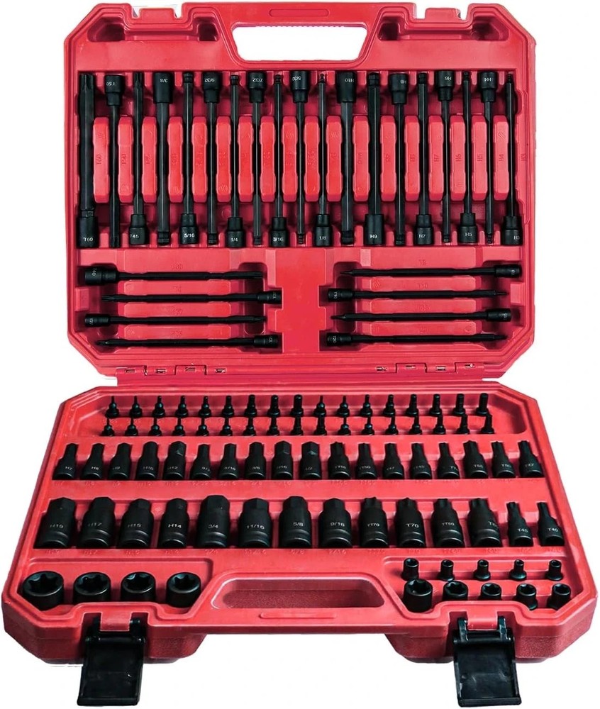 AMM 107PCS Allen and Torx bit socket set, 1/4", 107PC Bit Socket Set, Black