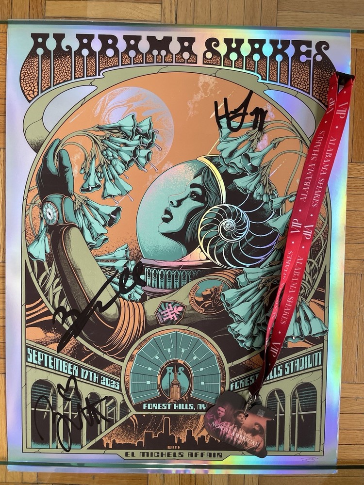 ALABAMA SHAKES SIGNED FOREST HILLS NY 2025 CONCERT WITH VIP PASS
