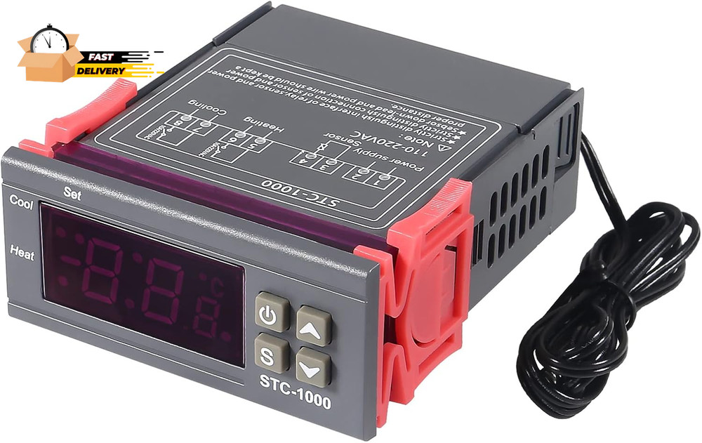 2Pcs STC-1000 DC 110V-220V 10A Digital LED Temperature Controller Thermostat Co