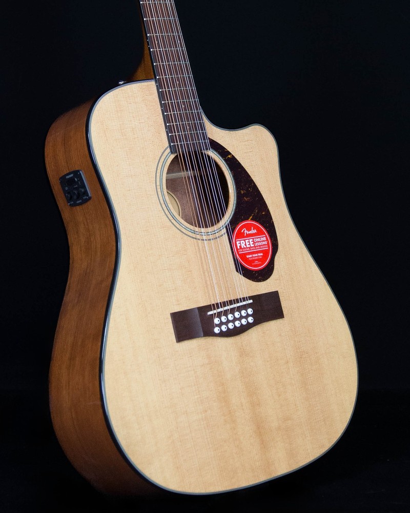 Fender CD-140SCE 12-String, Walnut FB, Natural with Case