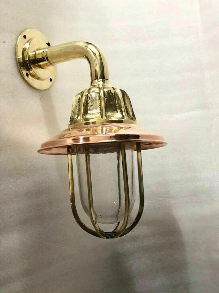 Nautical Marine Solid Brass Passageway Ship Bulkhead Light - Copper Shade 3pcs