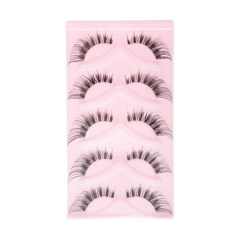 Dense False Eyelashes for Makeup Black B77 5 Pair
