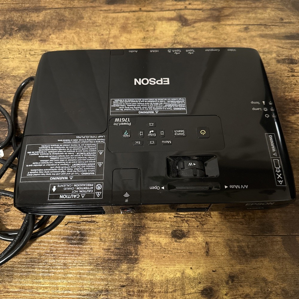 Epson H478A LCD Portable Projector Black With Remote Working Condition