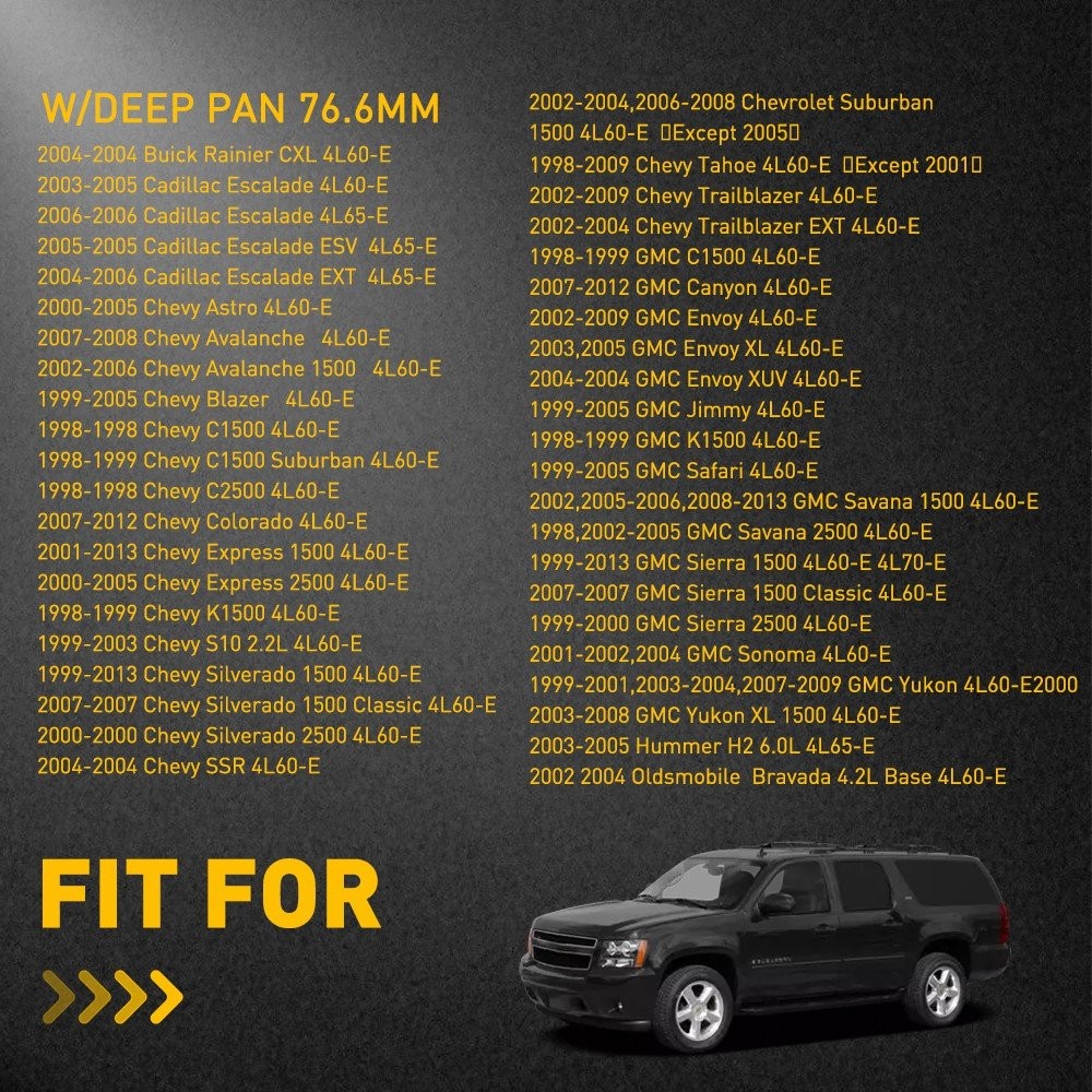 Replacement For Chevy Silverado 1500 GMC 4L60E Automatic Transmission Filter Kit