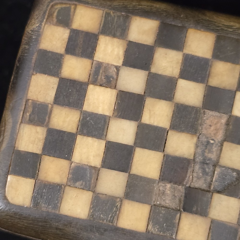 Antique Snuff box checkerboard inlay old