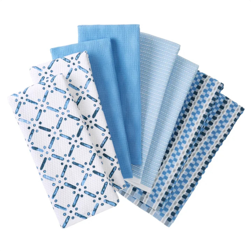 KitchenAid Kitchen Towels Blue Multicolor 8-Pack Rectangular - New!!