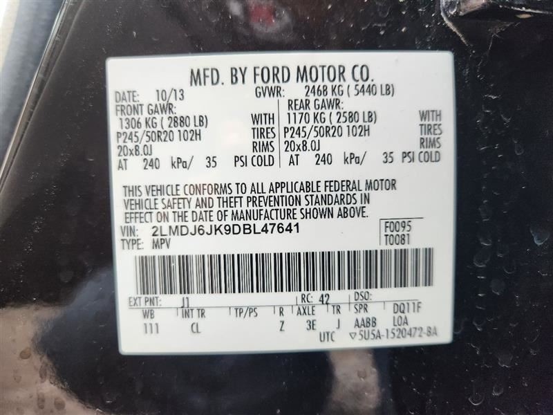 2012-2014 Ford Edge Front Center Dash Mounted 8" Touch Screen