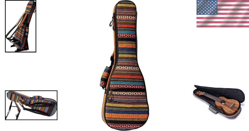 Concert Ukulele Soft Case, Shoulder Strap & Accessory Pocket=