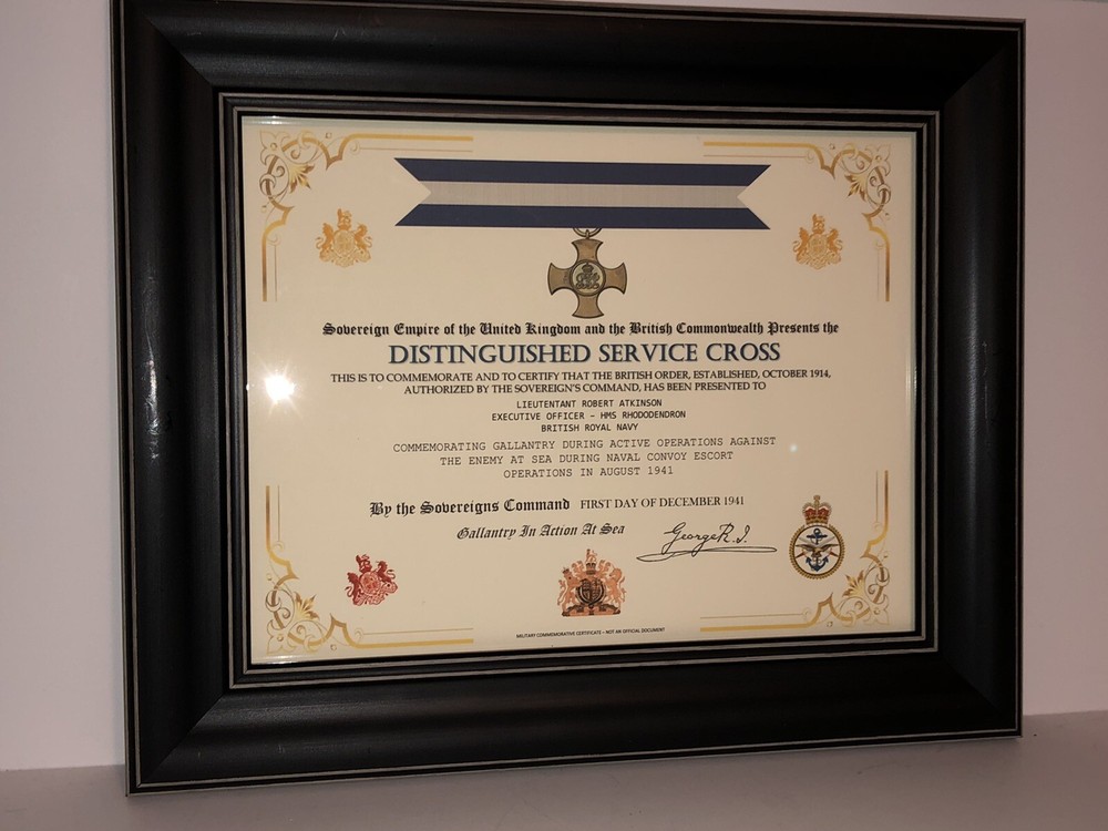 BRITISH DISTINGUISHED SERVICE CROSS [UK] COMMEMORATIVE CERTIFICATE ~ Type 1