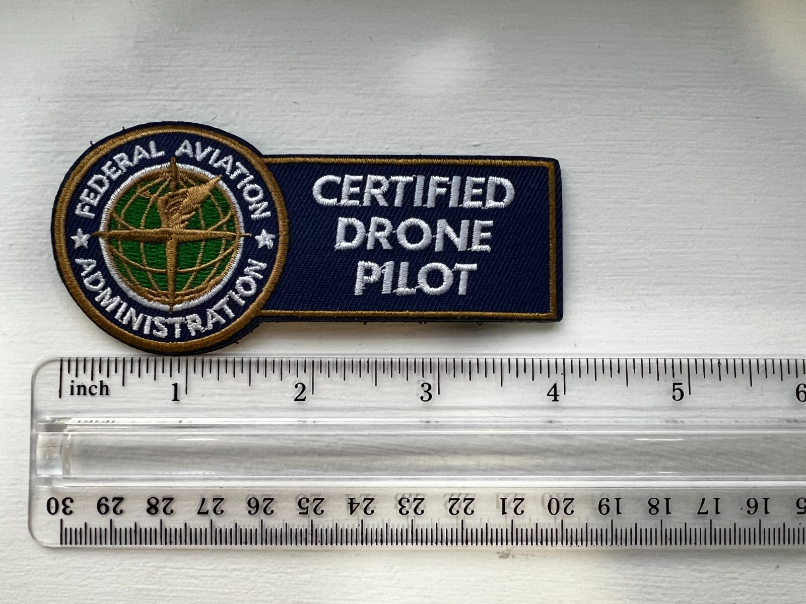 FAA Certified Drone Pilot Patch 2 x 4 inch (w hook and loop closure or be sewn)