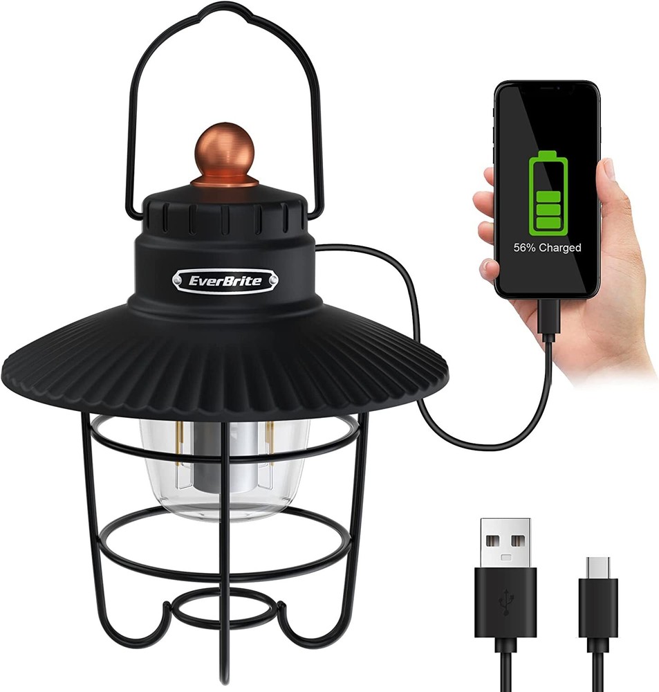EverBrite LED Camping Lantern USB C Rechargeable Lantern 3 Lighting Mode Lantern