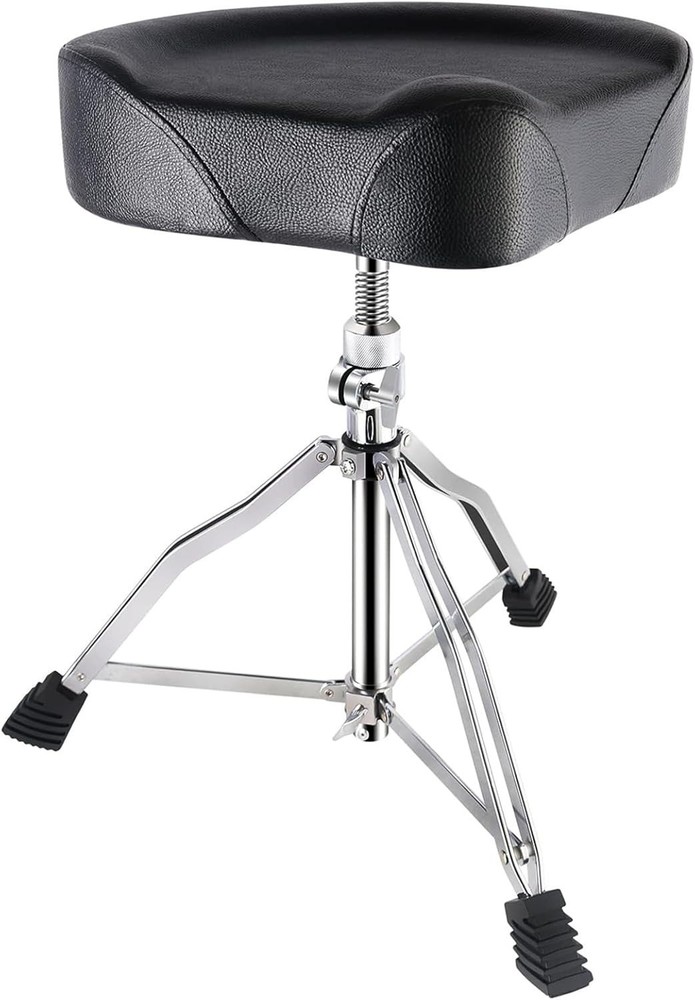 Drum Throne Adjustable Height, Drum Stools Rotatable Padded Motorcycle Style