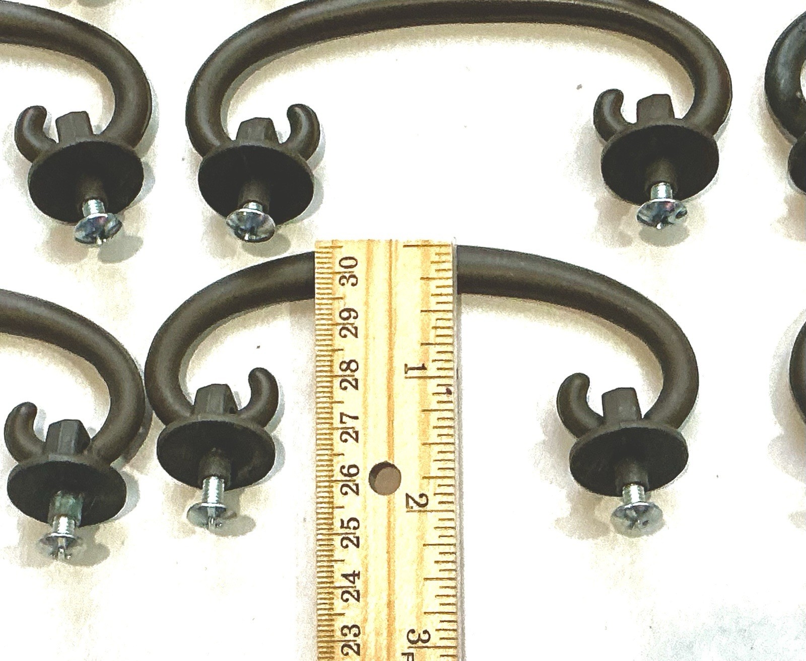 Vtg Lot/20 Bronze Drop Bail Handle Drawer Pulls MCM 3.125”C-C 4”L Hefty Stylish