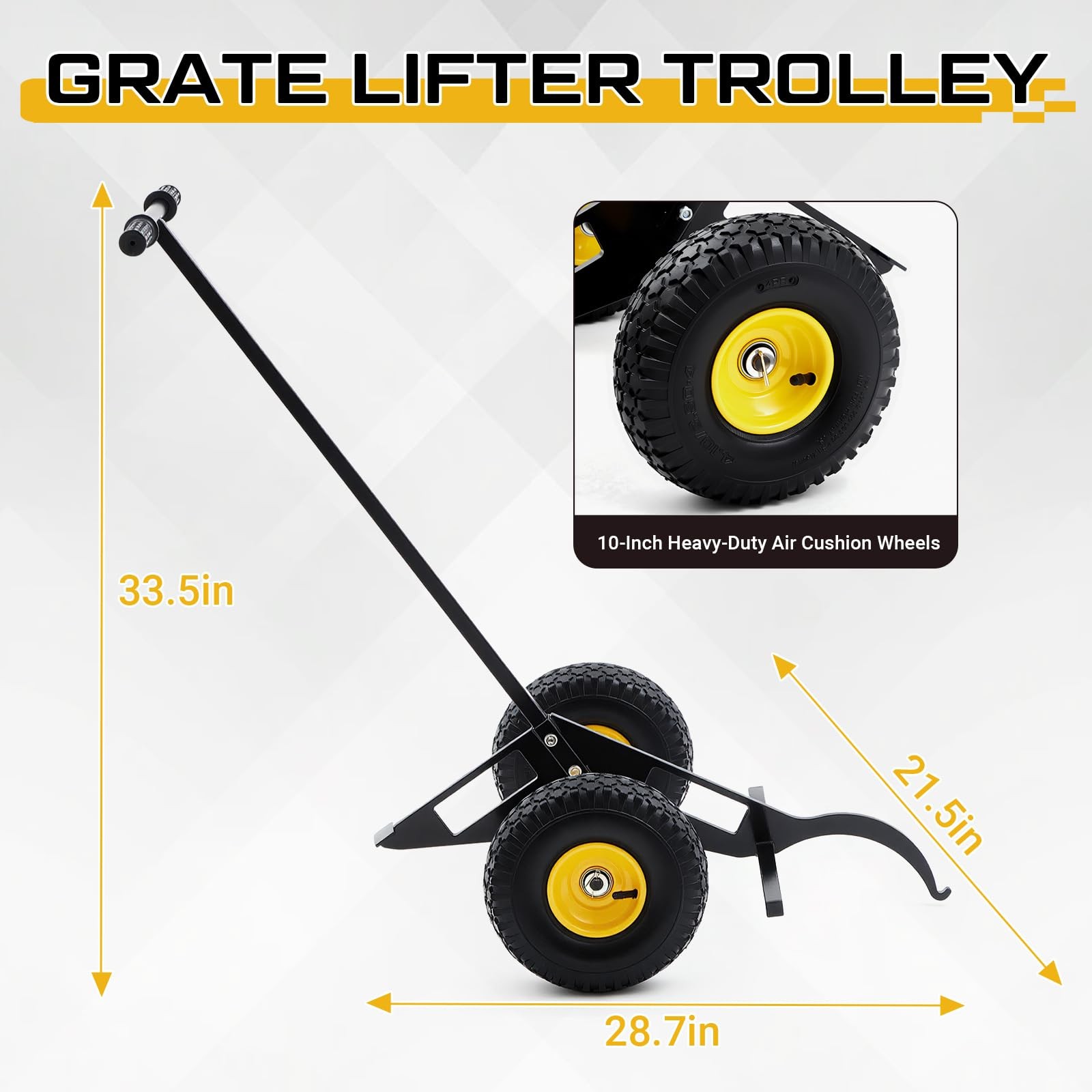 ** NEW Grate Lifter | Heavy Duty | 10" Wheels | Steel | For Spray / Paint Booths