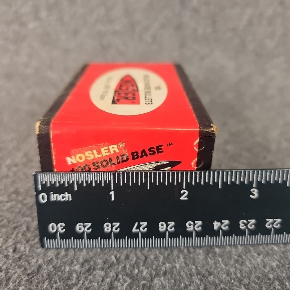 Vintage Empty box Nosler .30 Caliber (.308) 165 Grain Solid Base bullets