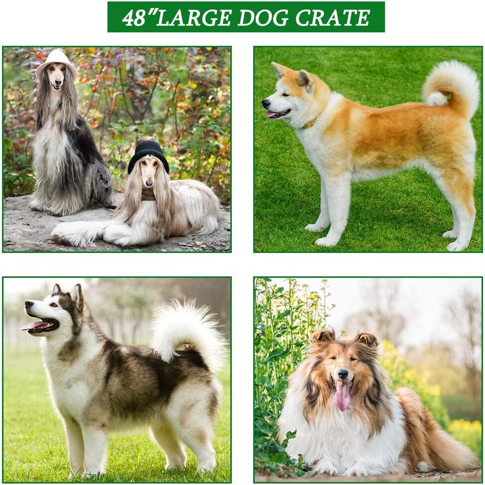 24,30,36,42,48" Dog Crates for Large Dogs Folding Mental Wire Crates Dog Kennels