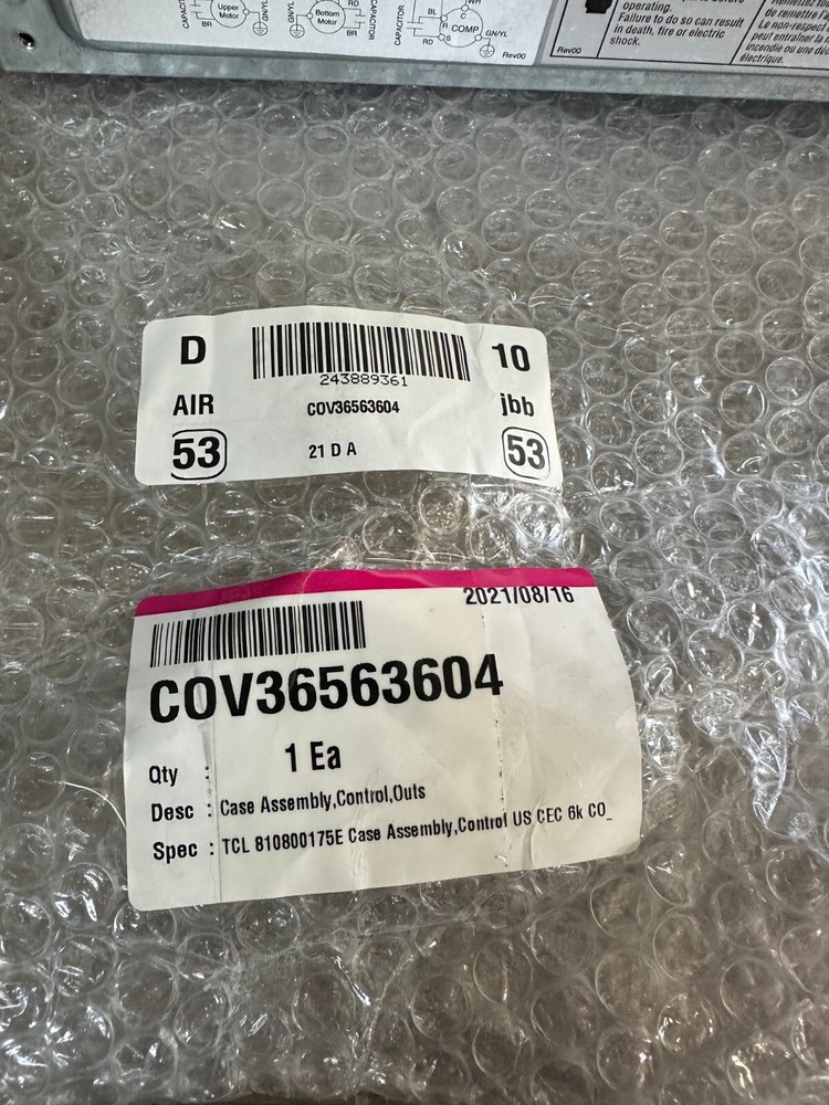 LG COV36563604 Case Assembly, Control TCL 810800175e