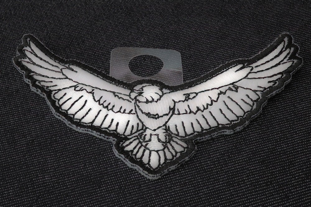 Black and White Eagle Iron on Patch - 3.5x2.2 inch - P5550