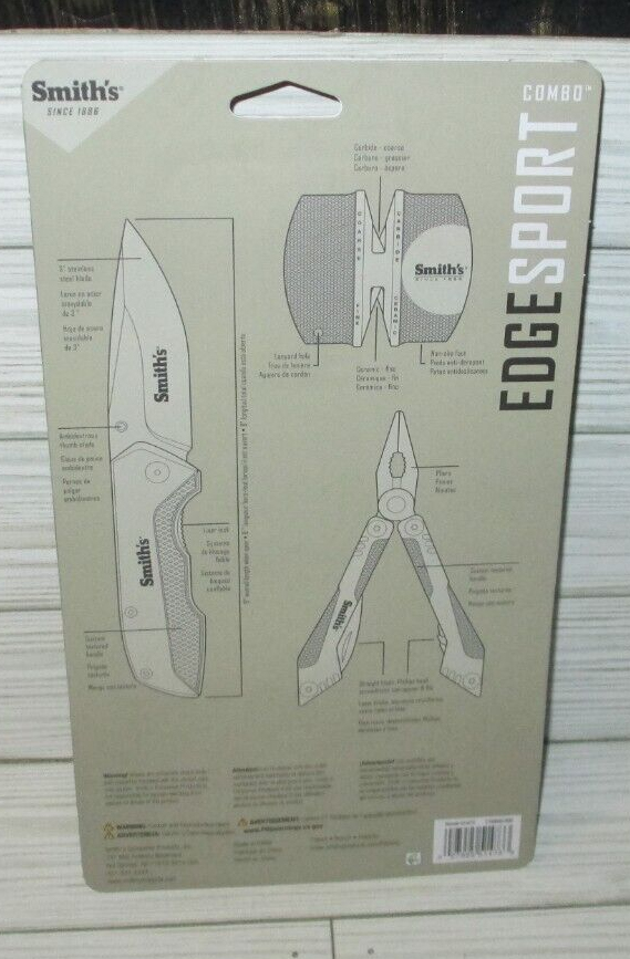 Smith's EdgeSport 3-Piece Combo Kit Folding Knife With Pliers & Sharpener